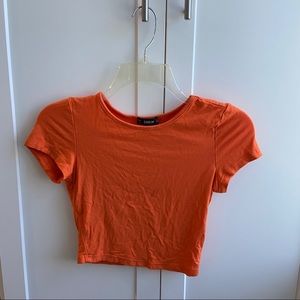 Shein orange cropped Tee